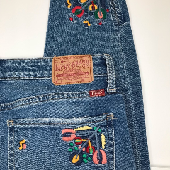 Lucky Brand Vintage Ava Embroidered Distressed Jeans - 4/27 - Picture 11 of 16